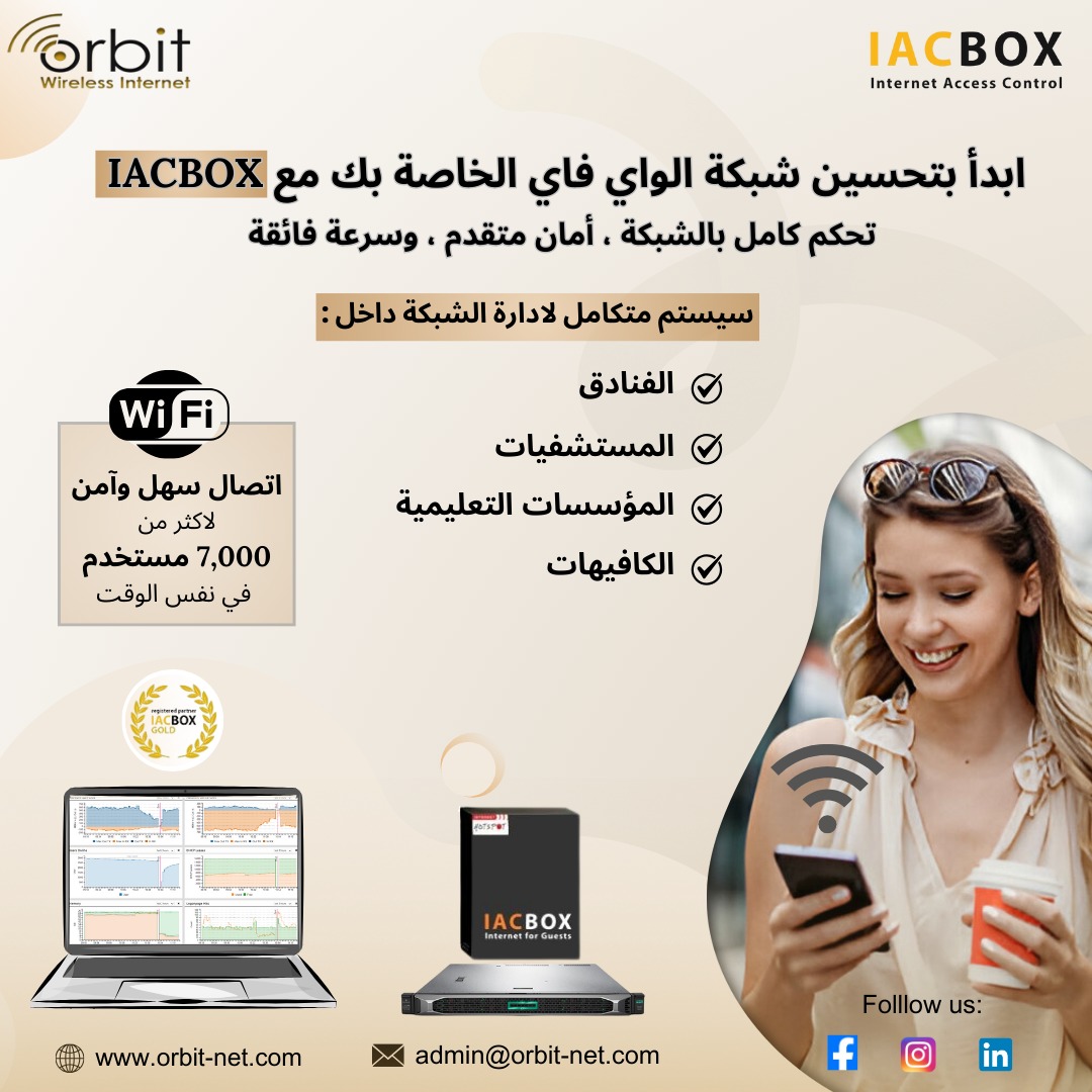 IACBOX سيستم متكامل لتقديم خدمة الواي فاي وادارة الشبكة داخل الفنادق والمستشفيات والمؤسسات التعليمية